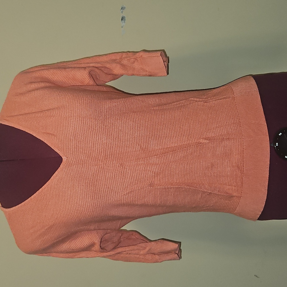 Pink Vneck 3/4 Sleeve Top